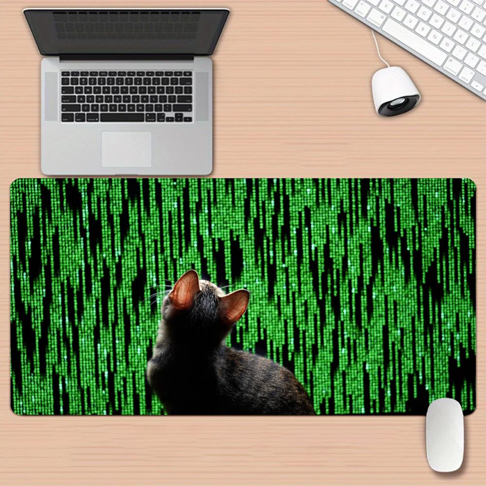 Office Tech Desk - Tech Matrix Code Cat Art büyük
