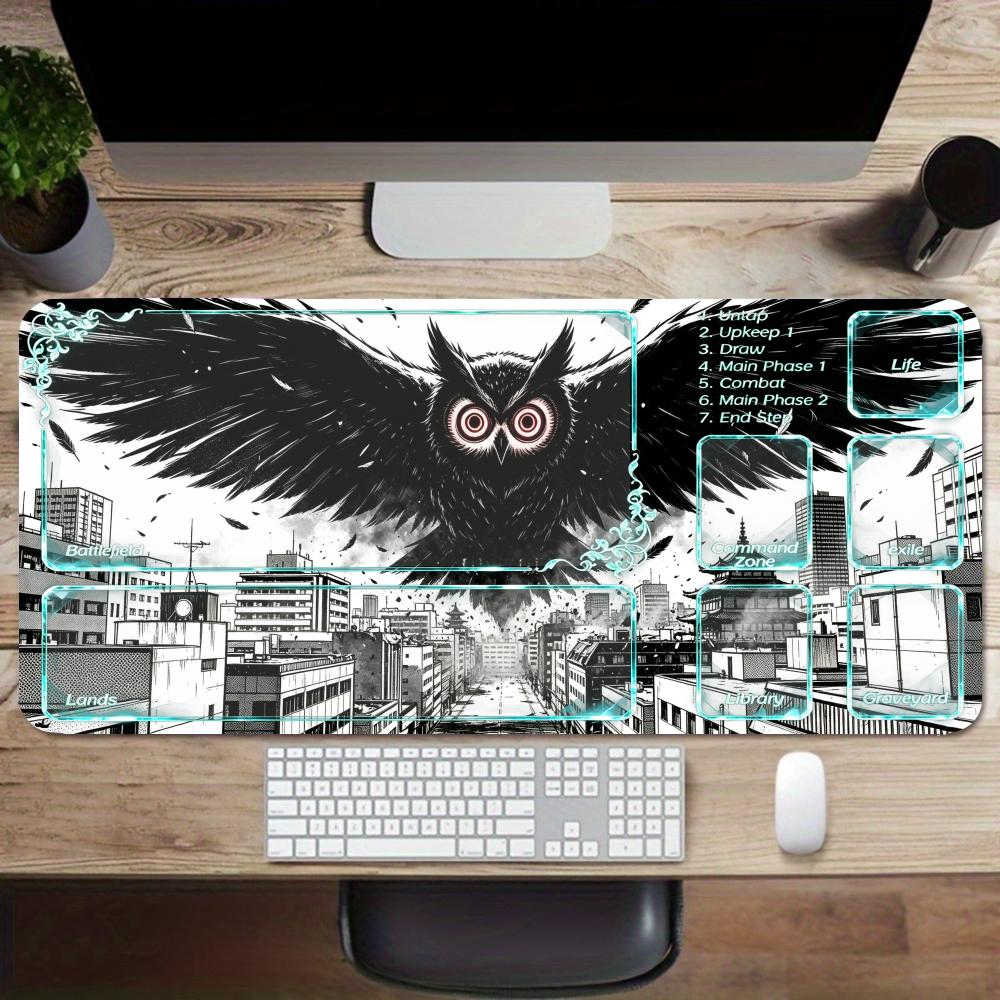 Office Tech Desk - Şehir karanlık canavarı oyun matı camgöbeği
