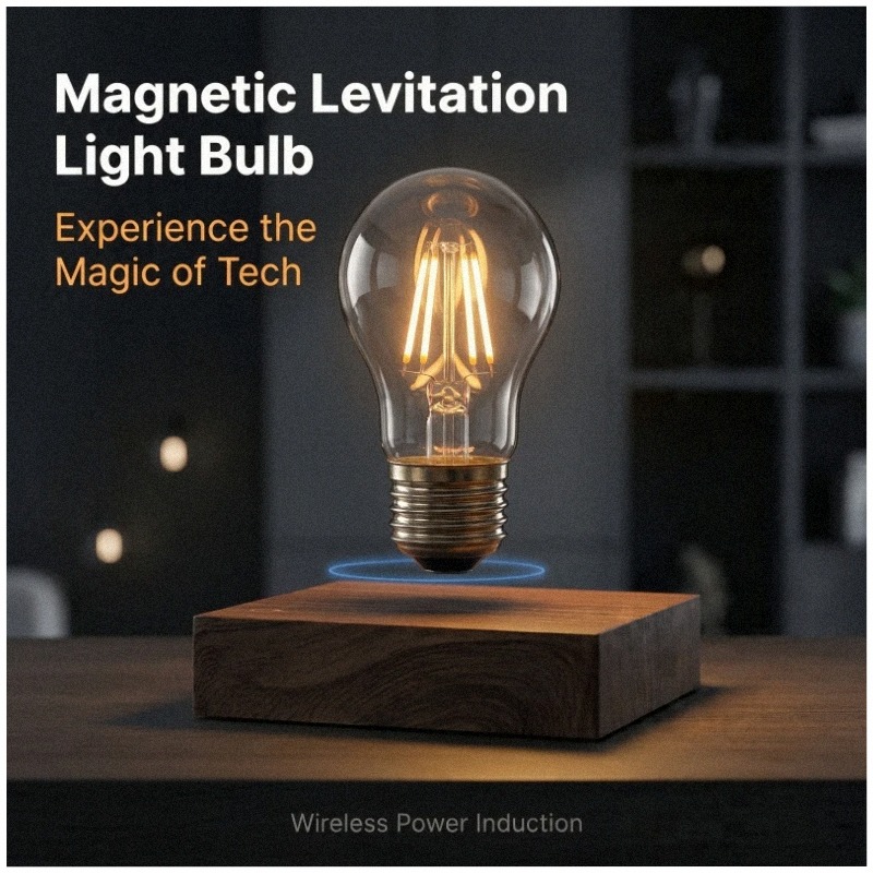 Office Tech Desk - Manyetik Levitasyonlu Kablosuz LED Ampul Masa