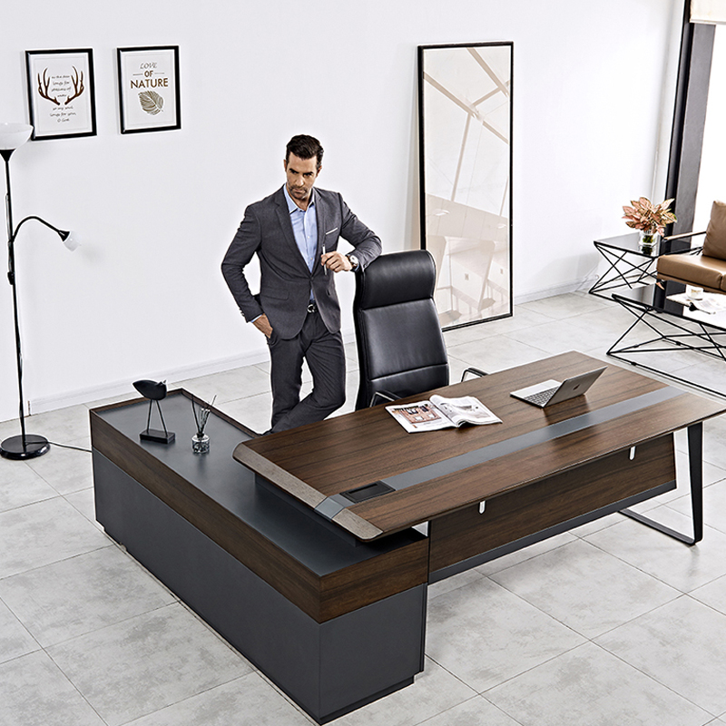 Office Tech Desk - Modern Lüks Ahşap Ofis Masası Çalışma
